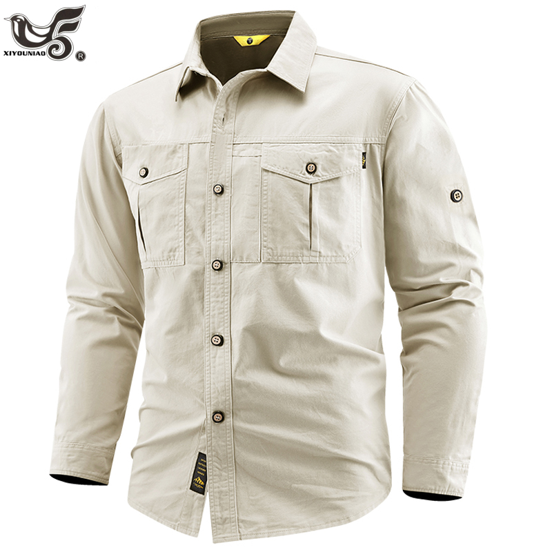 Tactical Military Shirt Cargo - Chemises militaires pour hommes, à manches