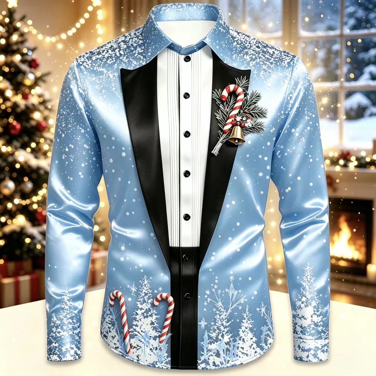 Men Christmas Satin Long Sleev - Mens Satin Silk Dress Shirt avis et prix